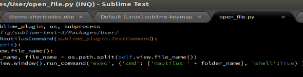 Sublime Text 3: Open File’s Parent Folder in Linux